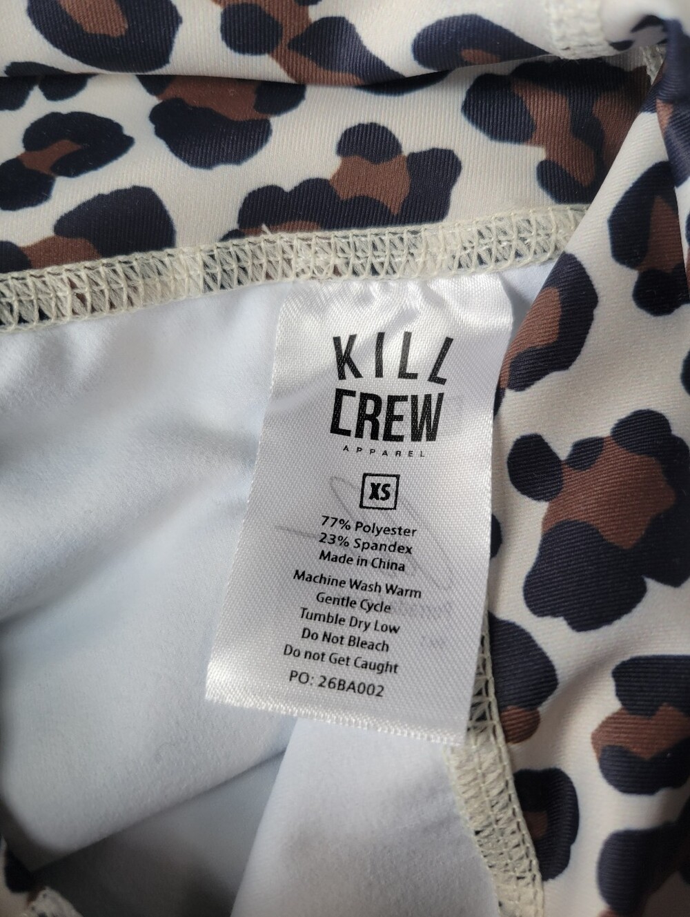 Kill Crew Leopard Print Scrunch Biker Shorts NWT Size XS - Picture 7 of 7